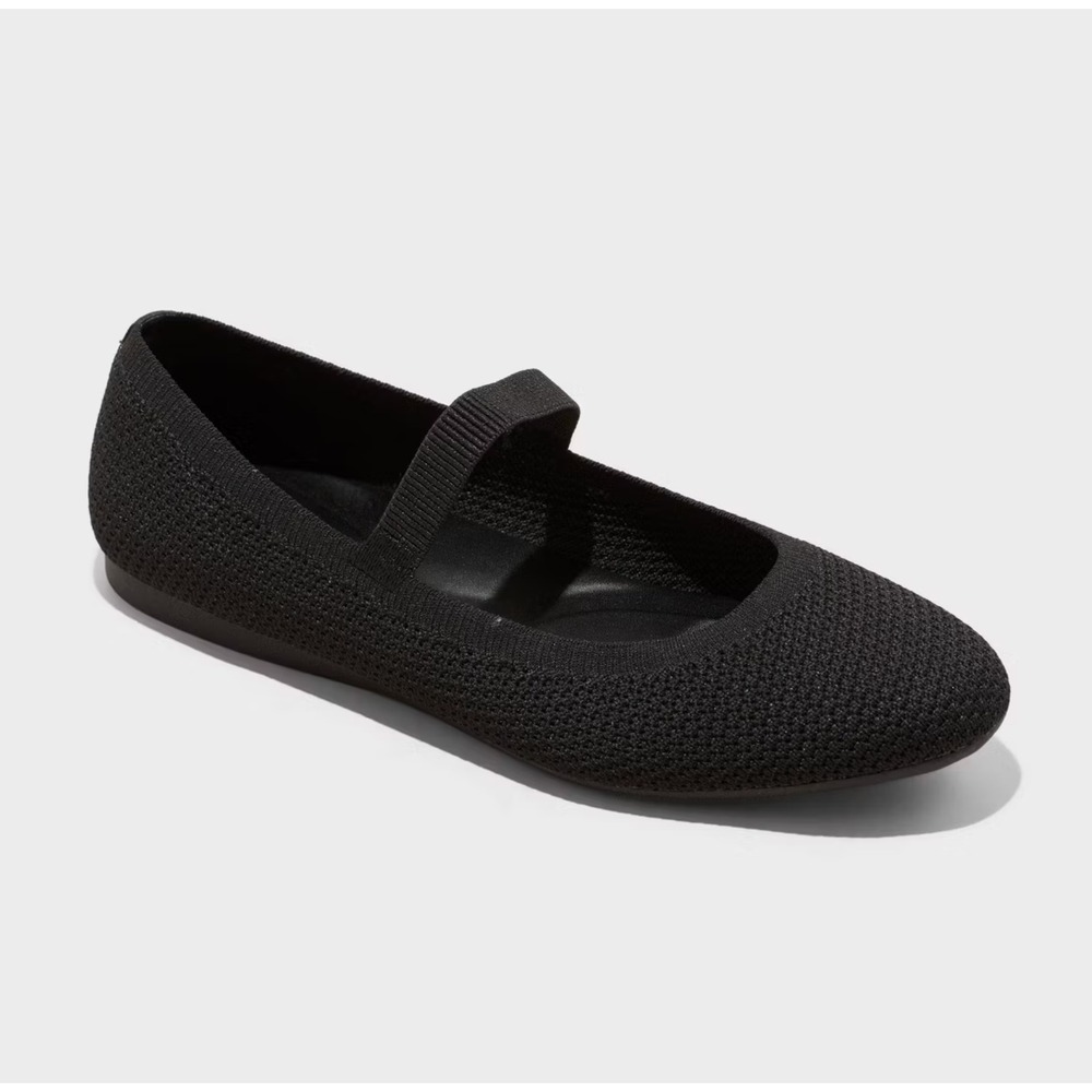 Black Knit Mary Jane Flats A New Day Shiloh Women's Size 7.5 NWT
